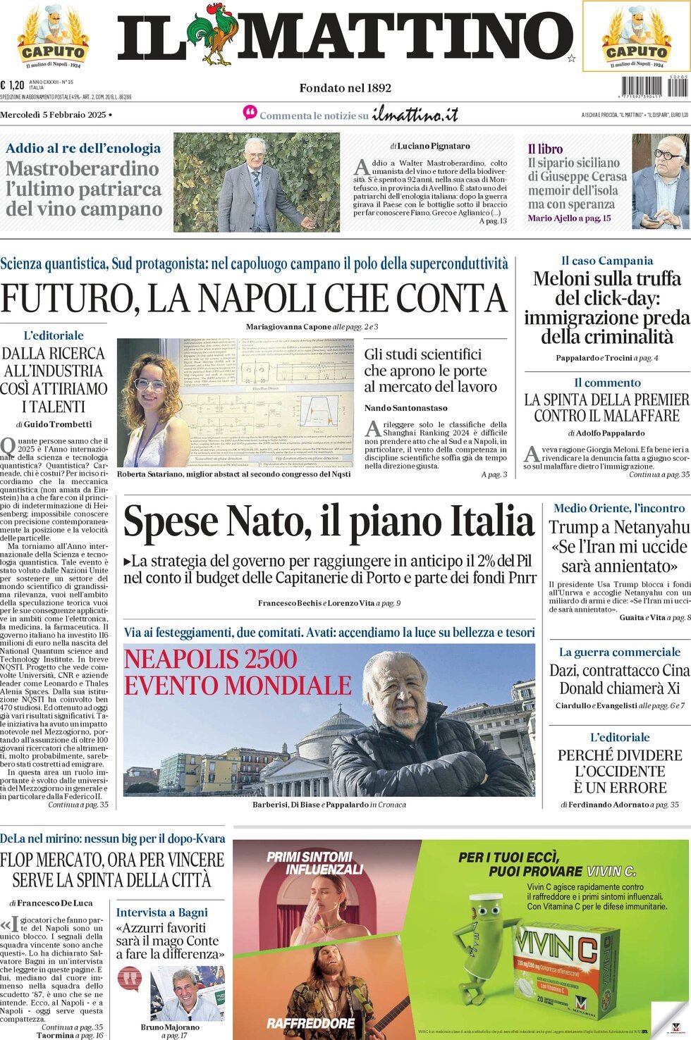 Prima-pagina-il-mattino-edizione-di-oggi-05-02-2025