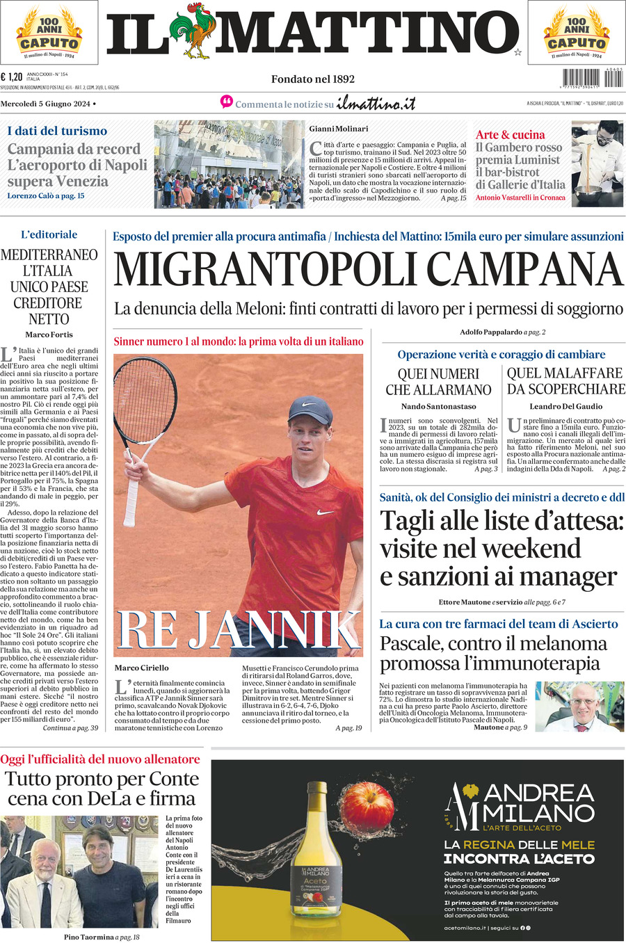 Prima-pagina-il-mattino-edizione-di-oggi-05-06-2024