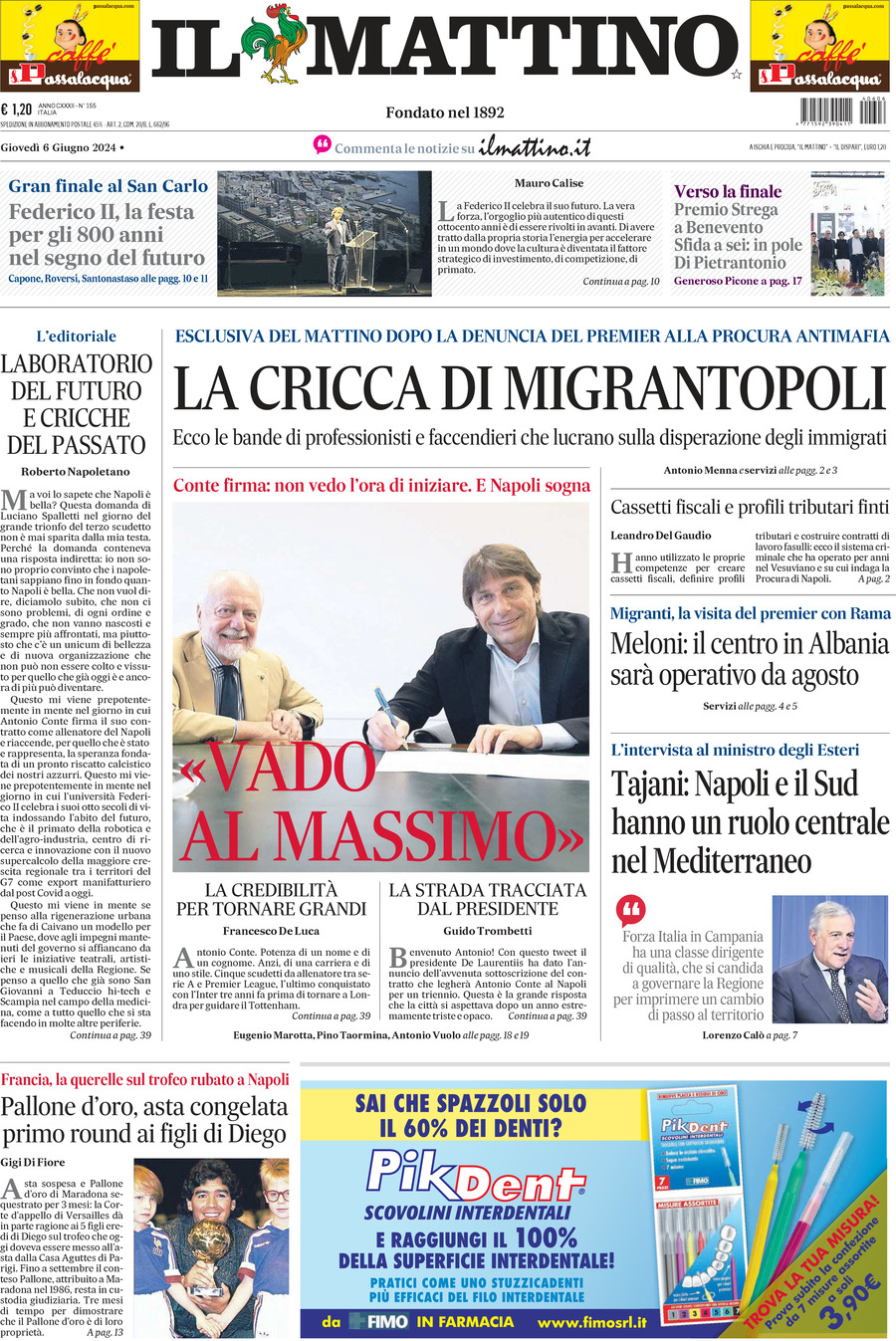 Prima-pagina-il-mattino-edizione-di-oggi-06-06-2024