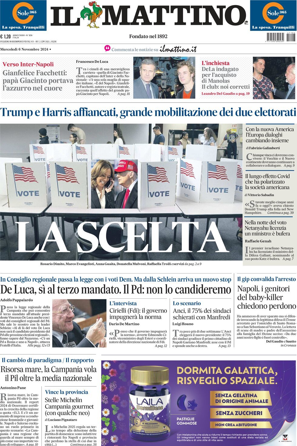 Prima-pagina-il-mattino-edizione-di-oggi-06-11-2024