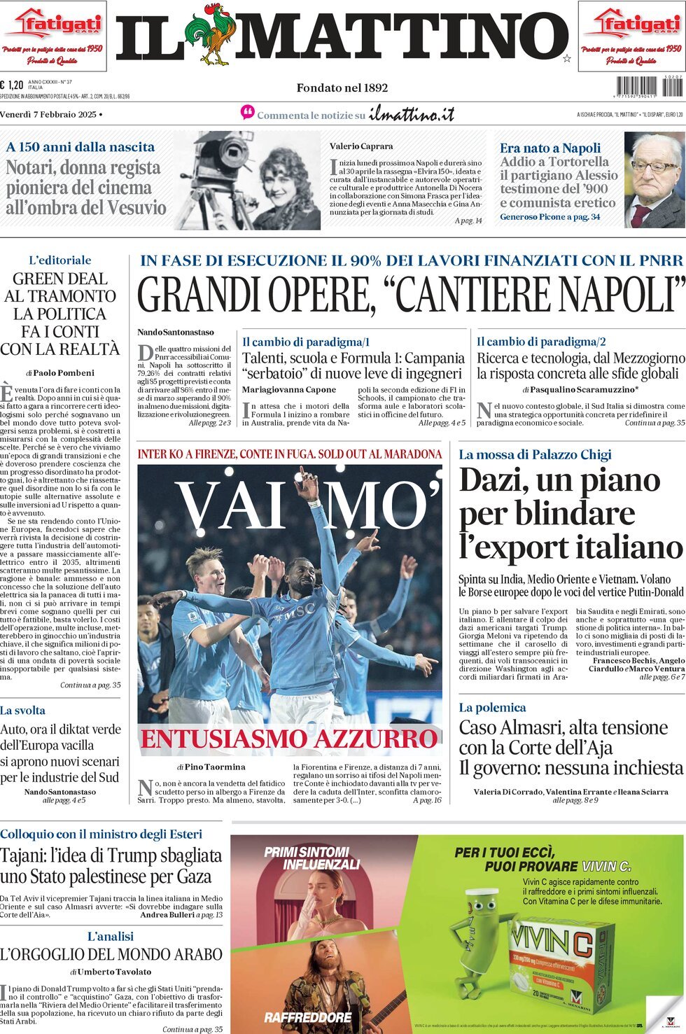 Prima-pagina-il-mattino-edizione-di-oggi-07-02-2025