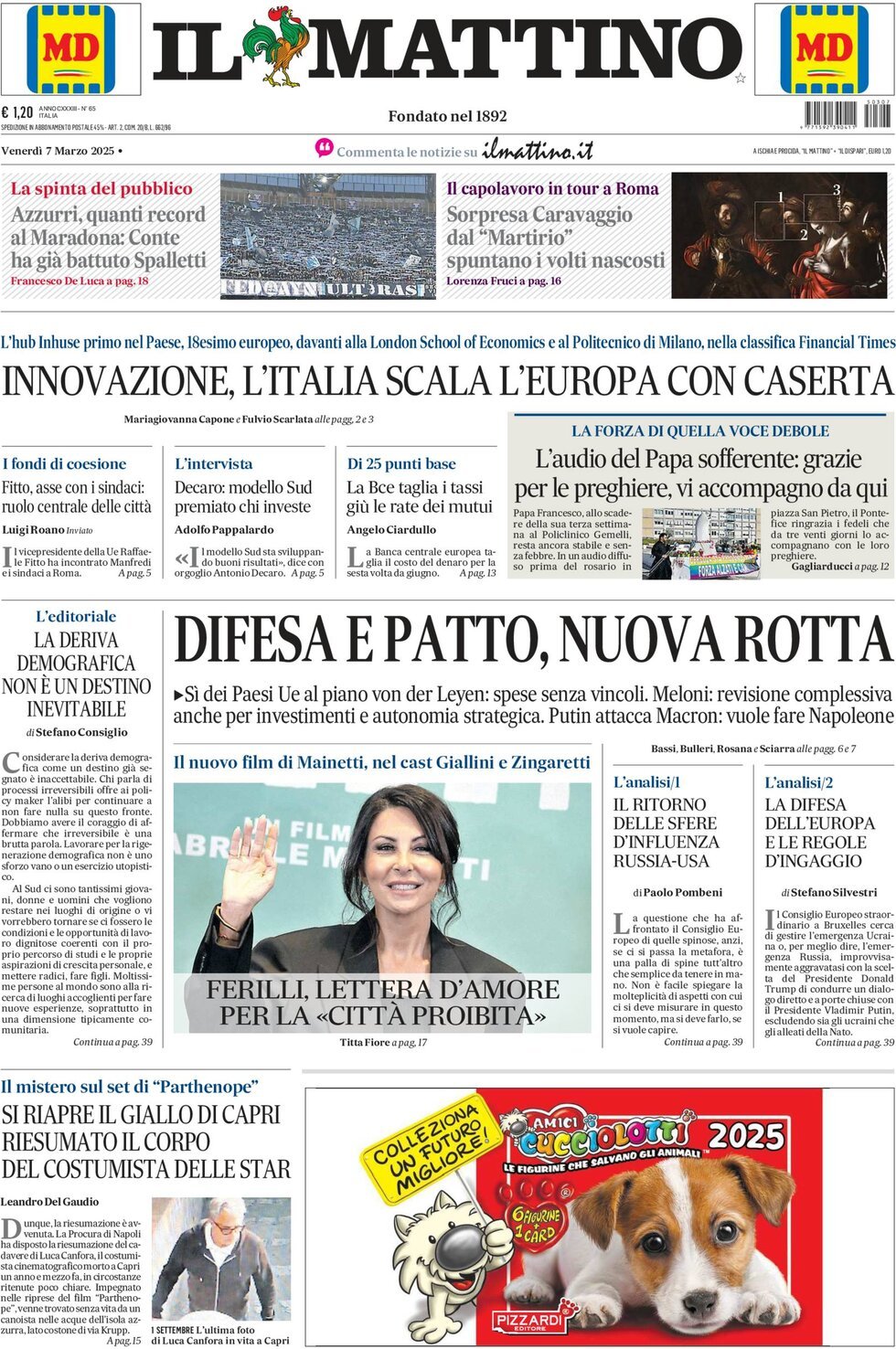 Prima-pagina-il-mattino-edizione-di-oggi-07-03-2025