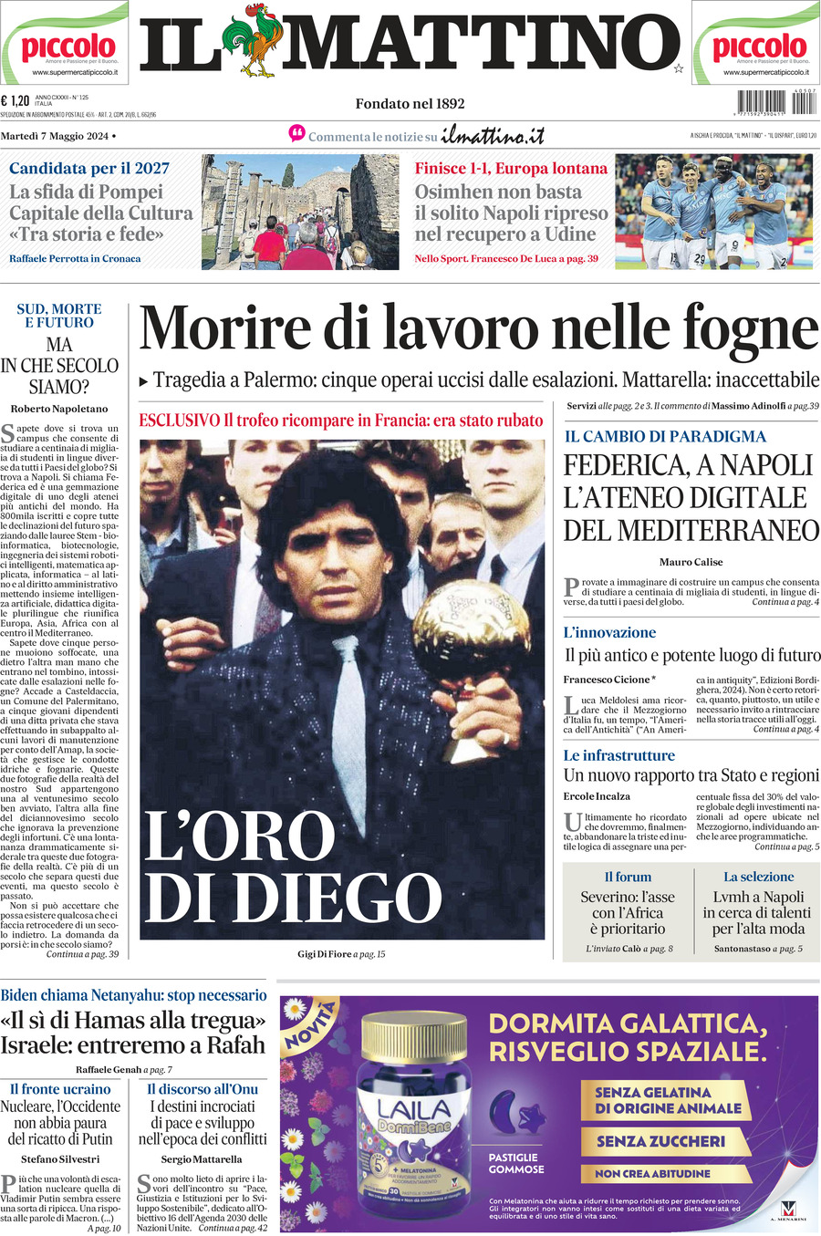 Prima-pagina-il-mattino-edizione-di-oggi-07-05-2024