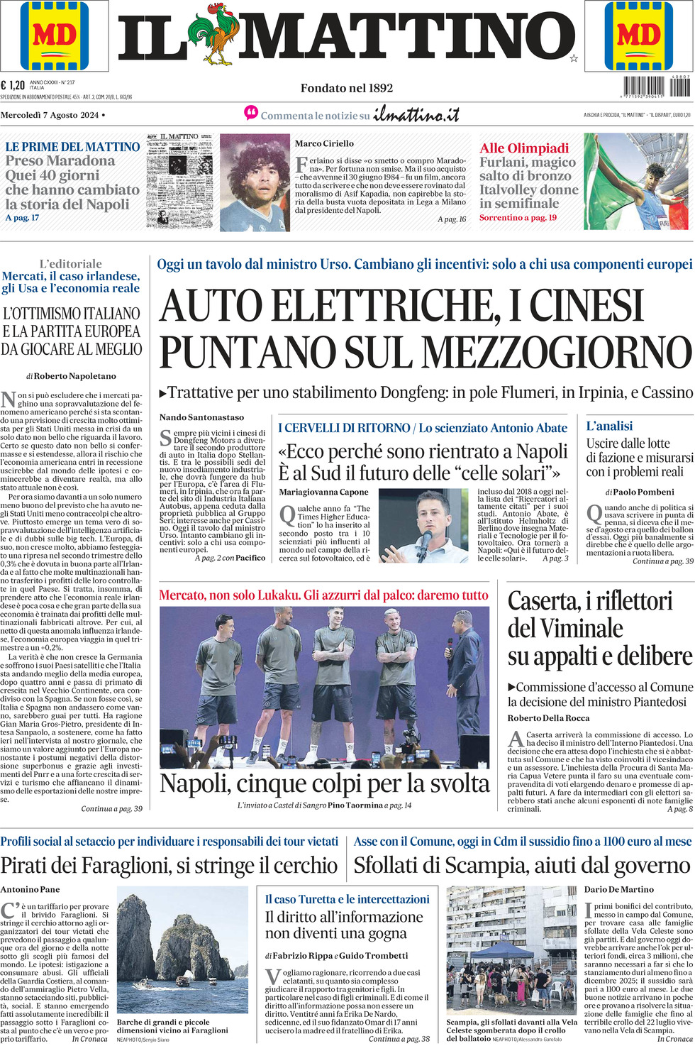 Prima-pagina-il-mattino-edizione-di-oggi-07-08-2024