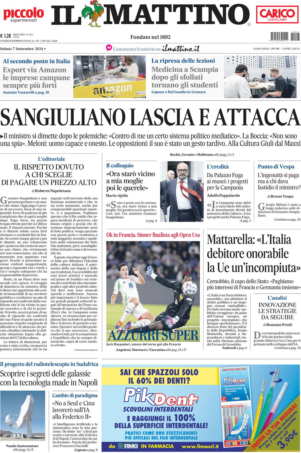 Prima-pagina-il-mattino-edizione-di-oggi-07-09-2024