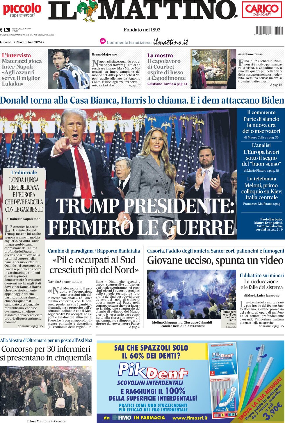 Prima-pagina-il-mattino-edizione-di-oggi-07-11-2024