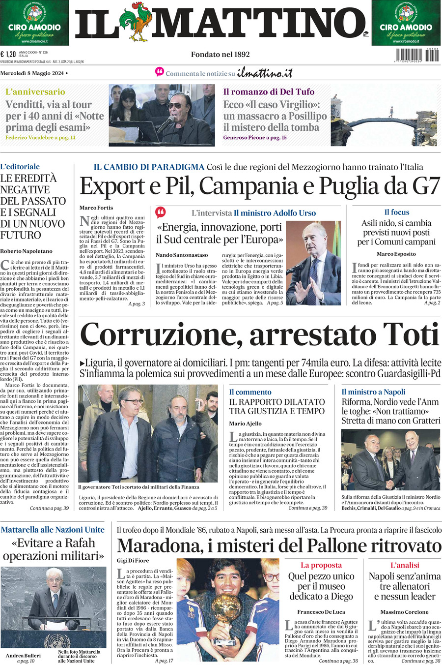 Prima-pagina-il-mattino-edizione-di-oggi-08-05-2024