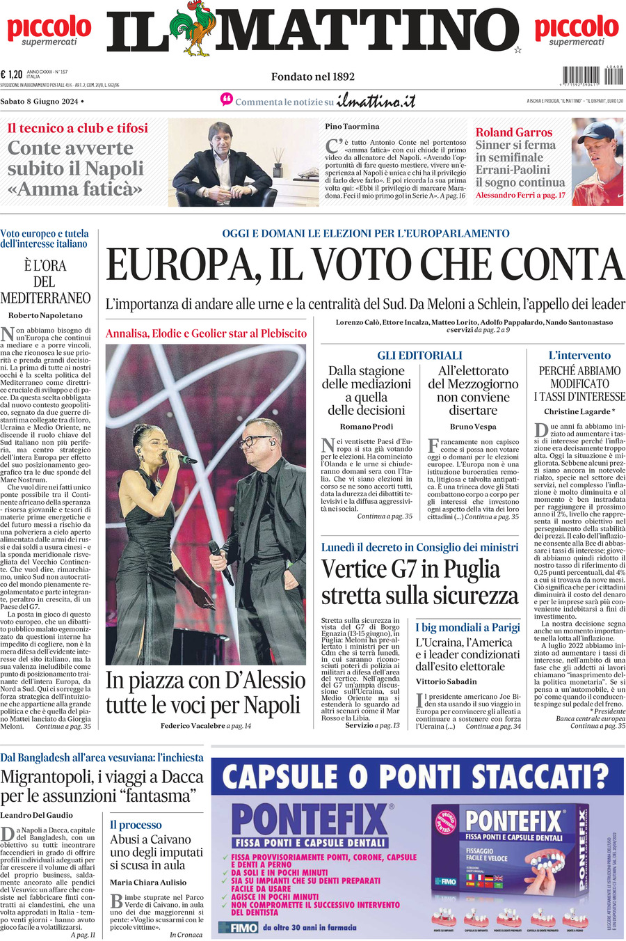 Prima-pagina-il-mattino-edizione-di-oggi-08-06-2024