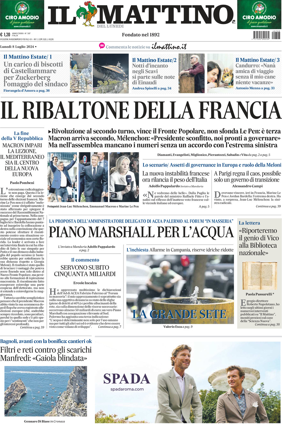 Prima-pagina-il-mattino-edizione-di-oggi-08-07-2024