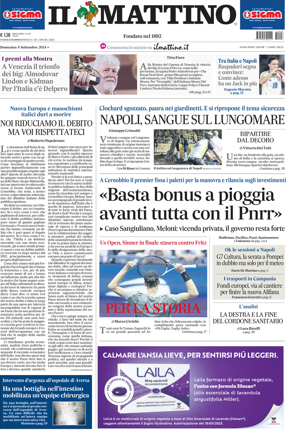 Prima-pagina-il-mattino-edizione-di-oggi-08-09-2024