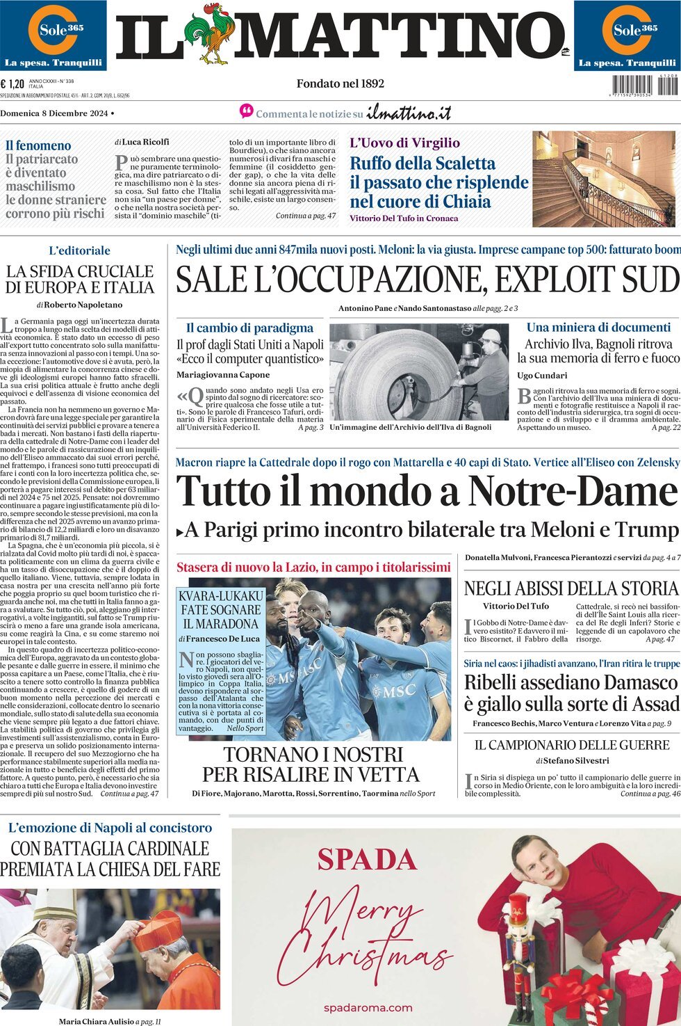 Prima-pagina-il-mattino-edizione-di-oggi-08-12-2024