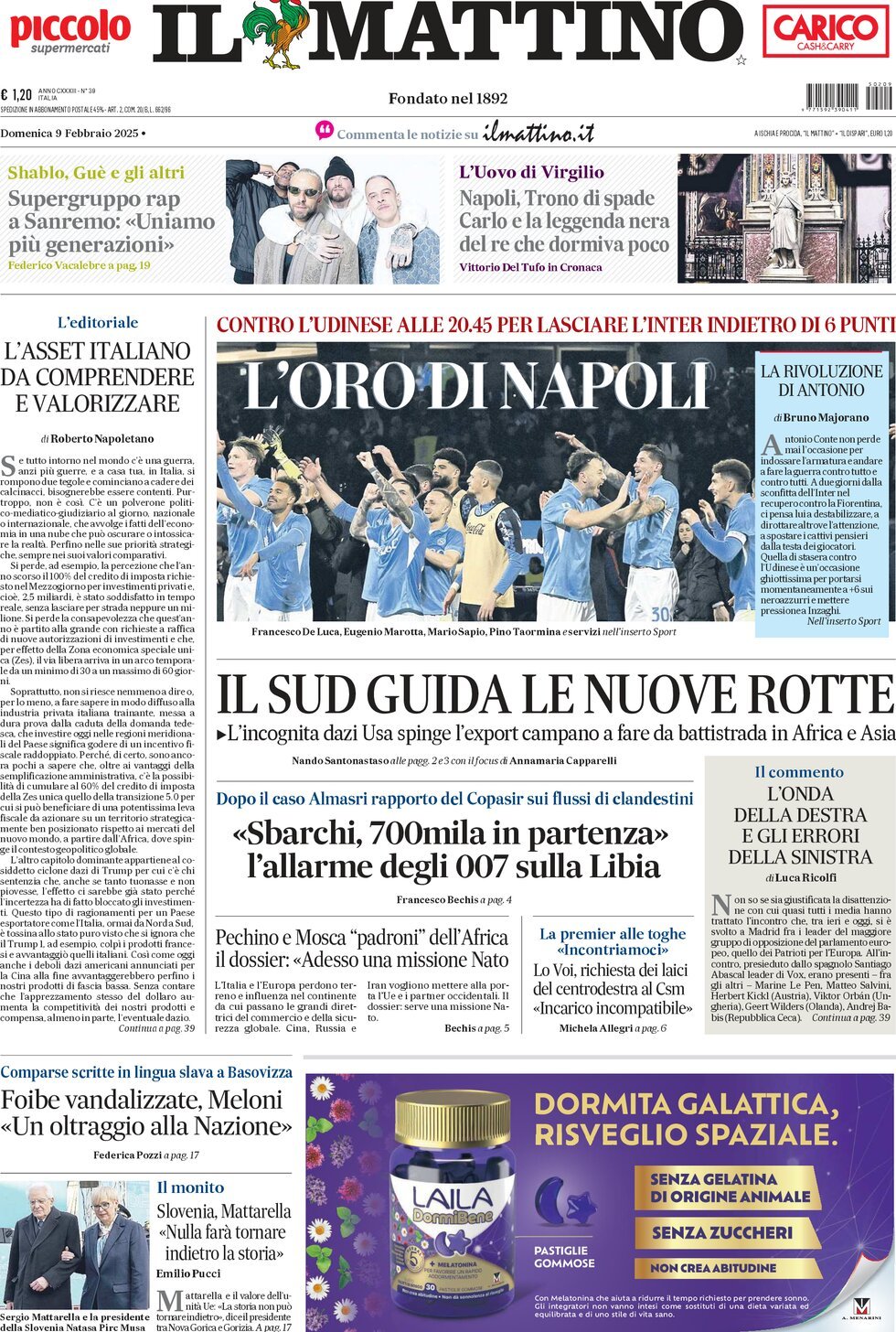 Prima-pagina-il-mattino-edizione-di-oggi-09-02-2025