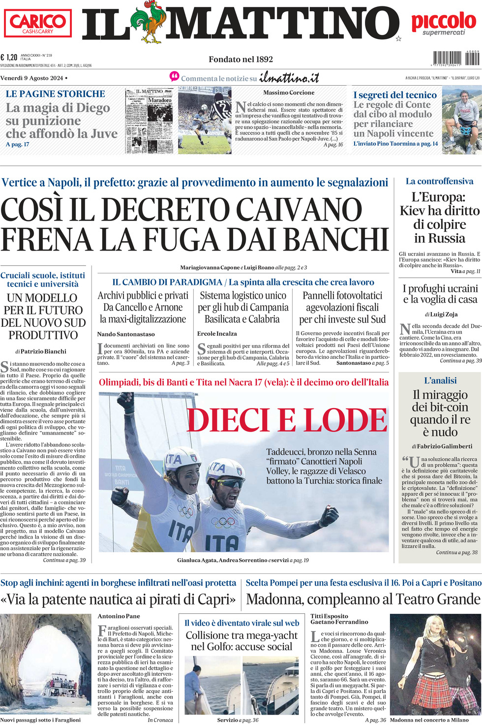 Prima-pagina-il-mattino-edizione-di-oggi-09-08-2024