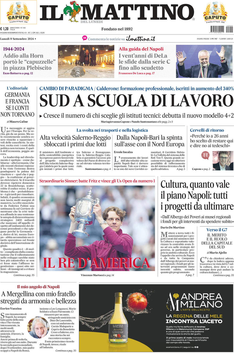 Prima-pagina-il-mattino-edizione-di-oggi-09-09-2024