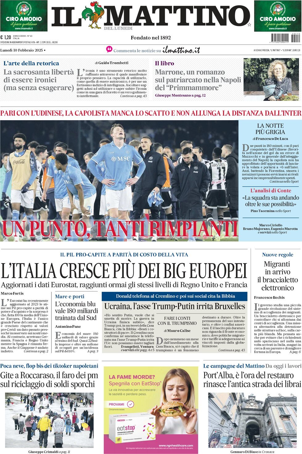 Prima-pagina-il-mattino-edizione-di-oggi-10-02-2025