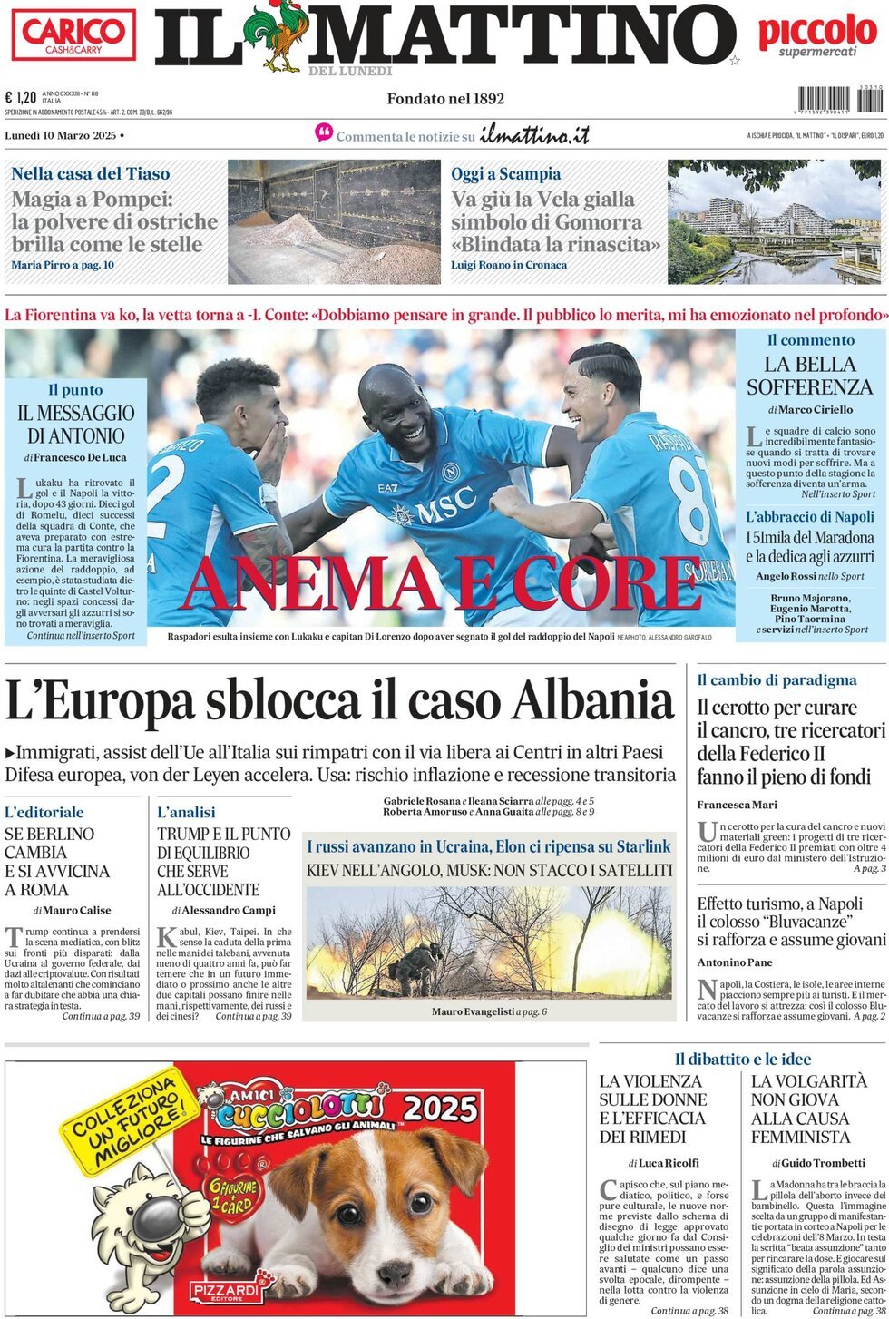 Prima-pagina-il-mattino-edizione-di-oggi-10-03-2025