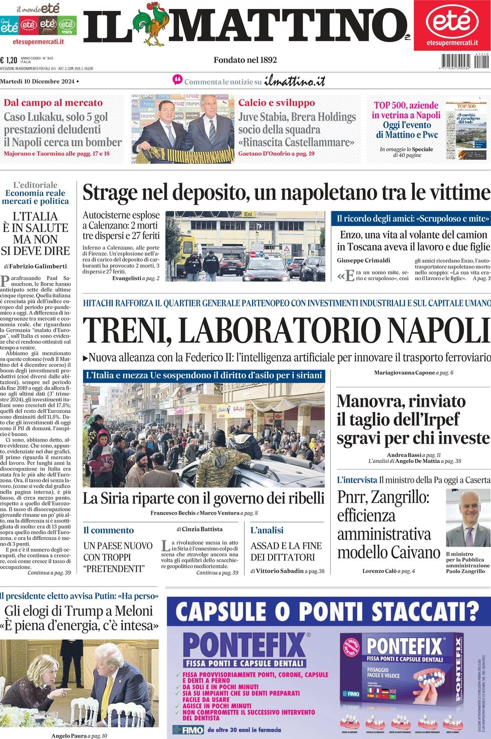 Prima-pagina-il-mattino-edizione-di-oggi-10-12-2024