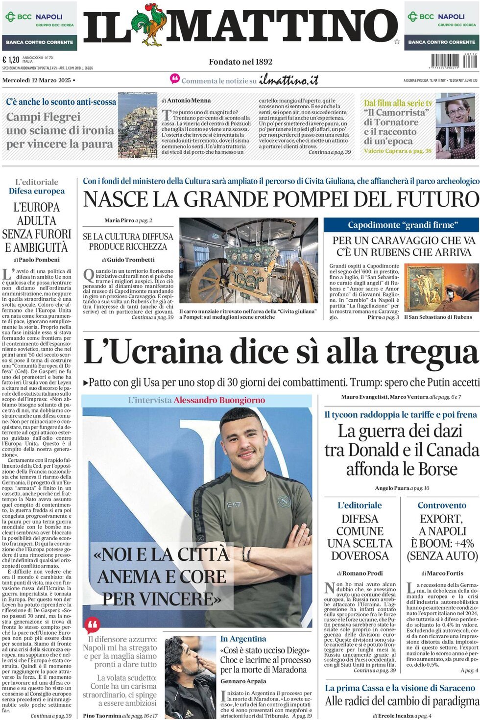 Prima-pagina-il-mattino-edizione-di-oggi-12-03-2025