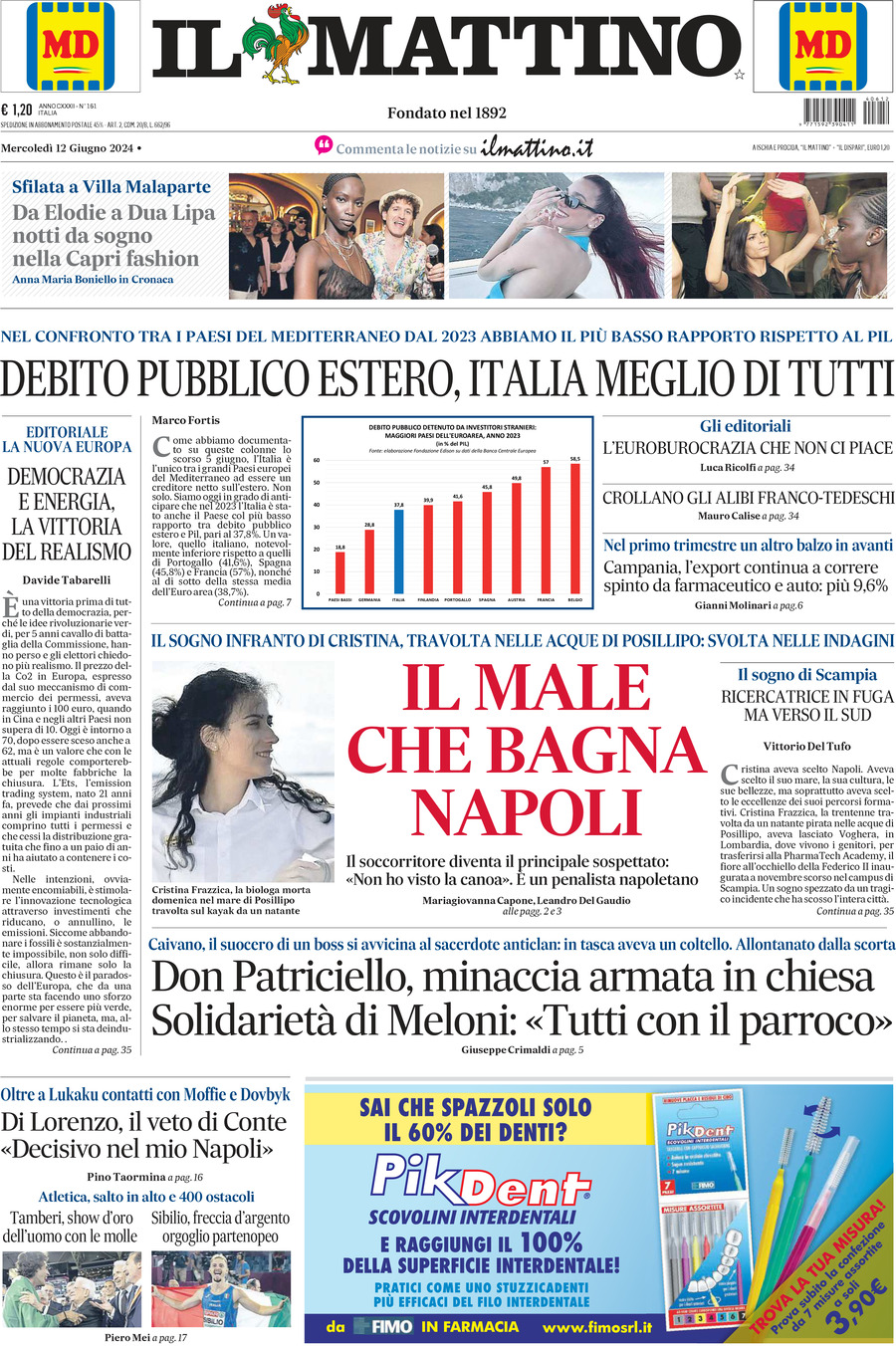 Prima-pagina-il-mattino-edizione-di-oggi-12-06-2024