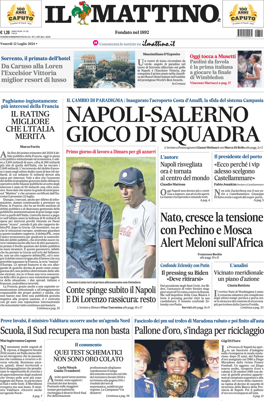 Prima-pagina-il-mattino-edizione-di-oggi-12-07-2024