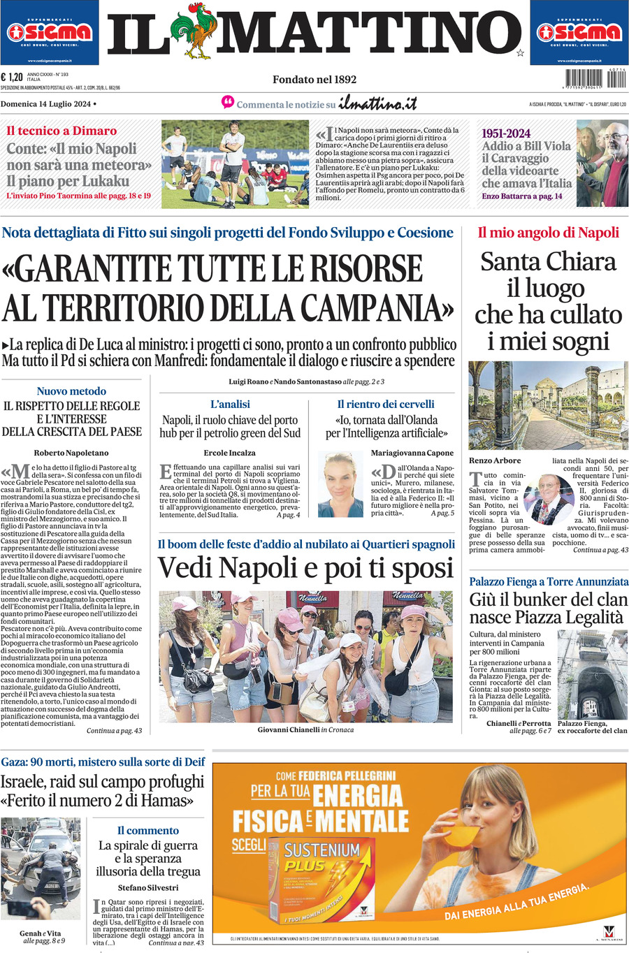 Prima-pagina-il-mattino-edizione-di-oggi-14-07-2024