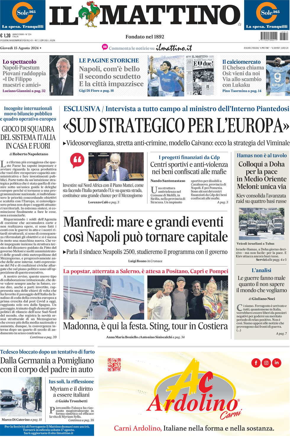 Prima-pagina-il-mattino-edizione-di-oggi-15-08-2024