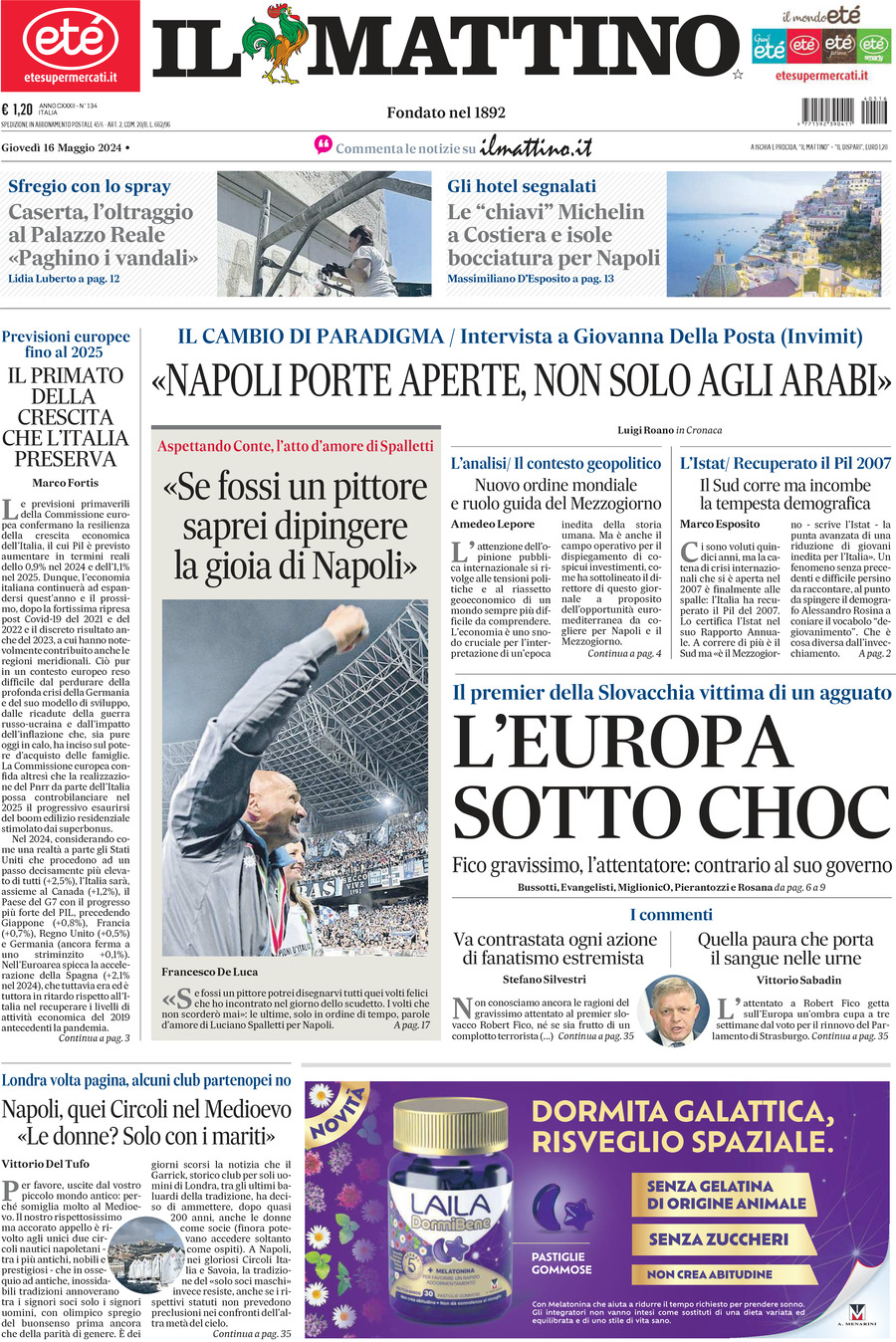 Prima-pagina-il-mattino-edizione-di-oggi-16-05-2024