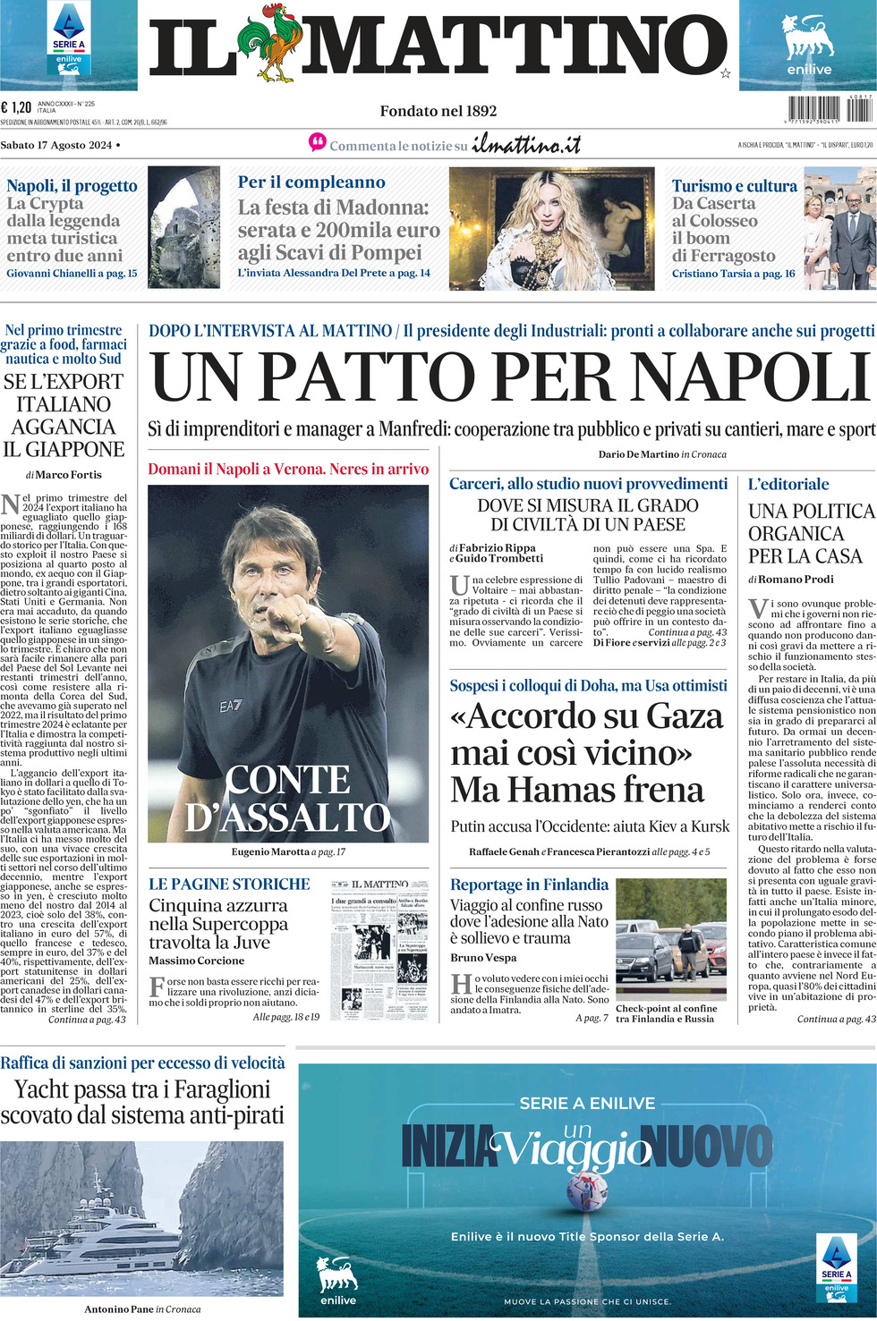 Prima-pagina-il-mattino-edizione-di-oggi-17-08-2024