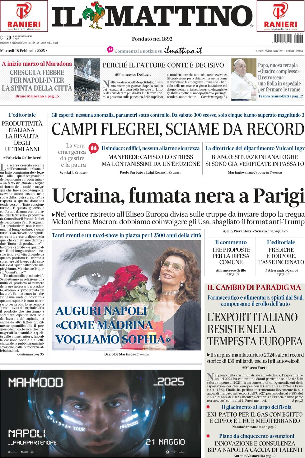 Prima-pagina-il-mattino-edizione-di-oggi-18-02-2025