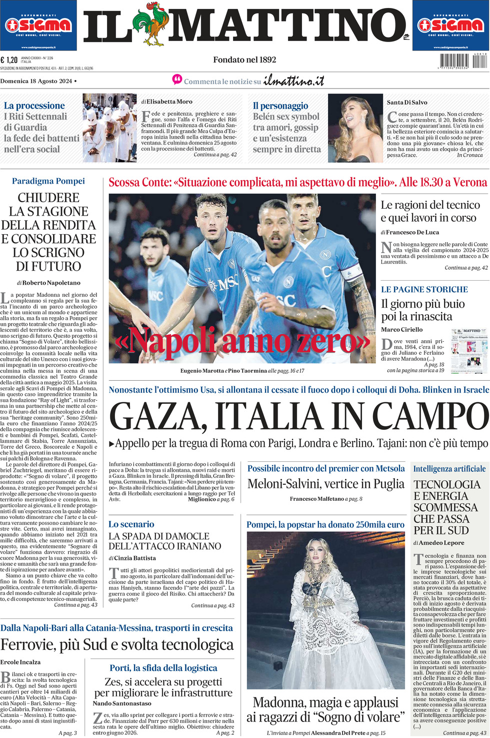 Prima-pagina-il-mattino-edizione-di-oggi-18-08-2024