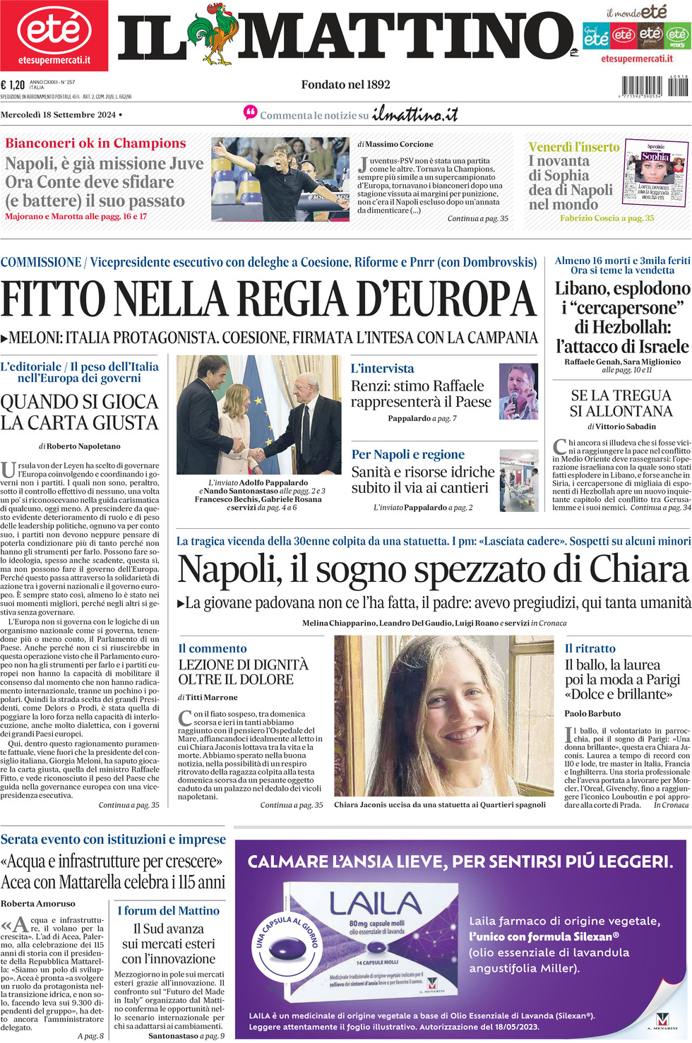 Prima-pagina-il-mattino-edizione-di-oggi-18-09-2024