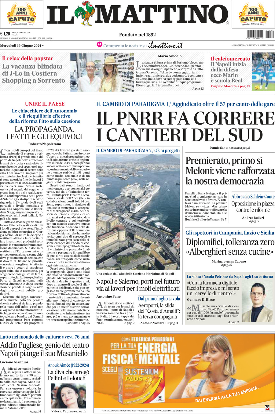 Prima-pagina-il-mattino-edizione-di-oggi-19-06-2024