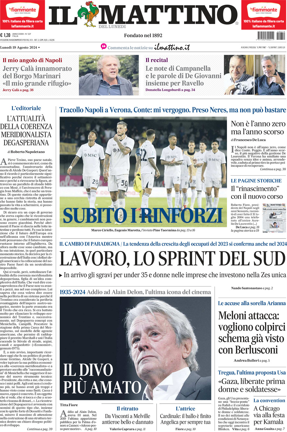 Prima-pagina-il-mattino-edizione-di-oggi-19-08-2024