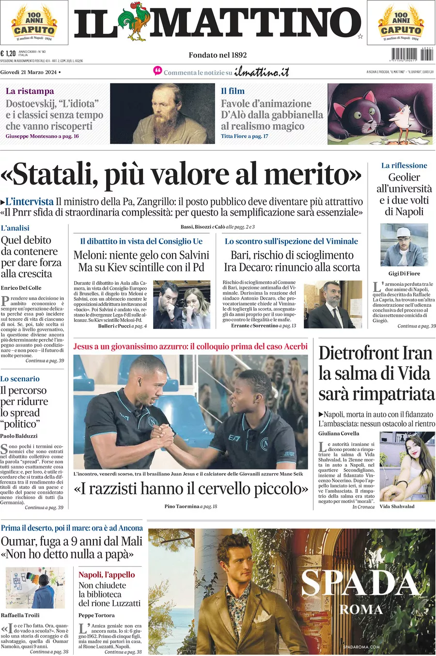 Prima-pagina-il-mattino-edizione-di-oggi-21-03-2024