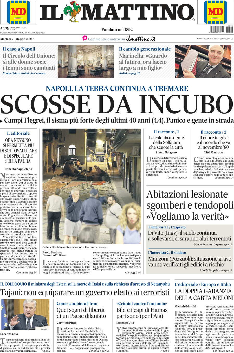 Prima-pagina-il-mattino-edizione-di-oggi-21-05-2024