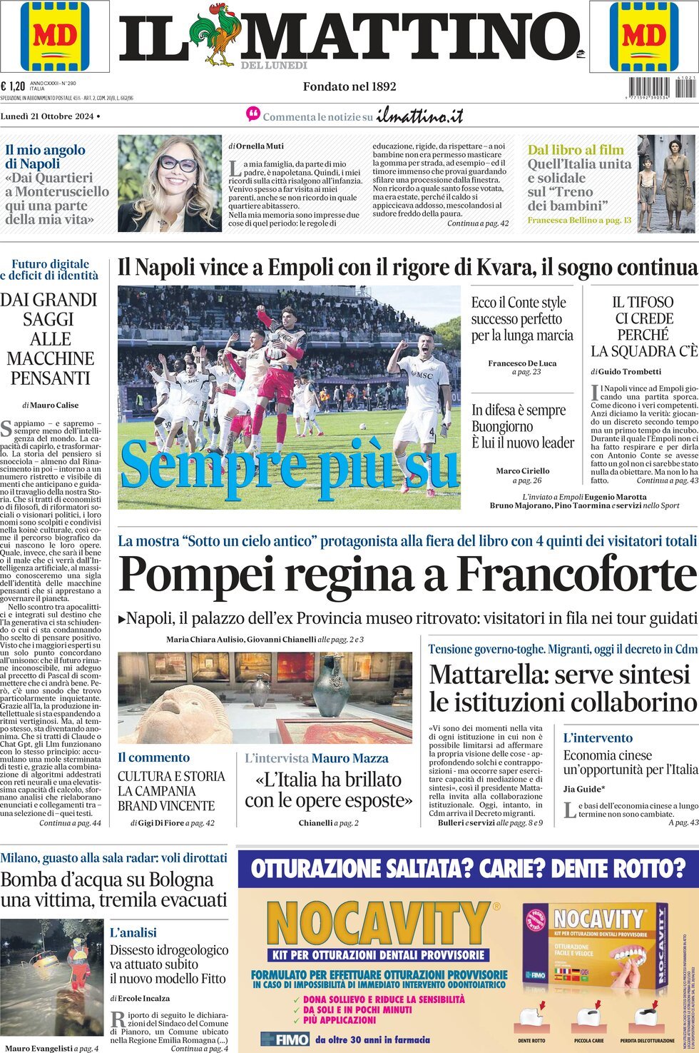 Prima-pagina-il-mattino-edizione-di-oggi-21-10-2024