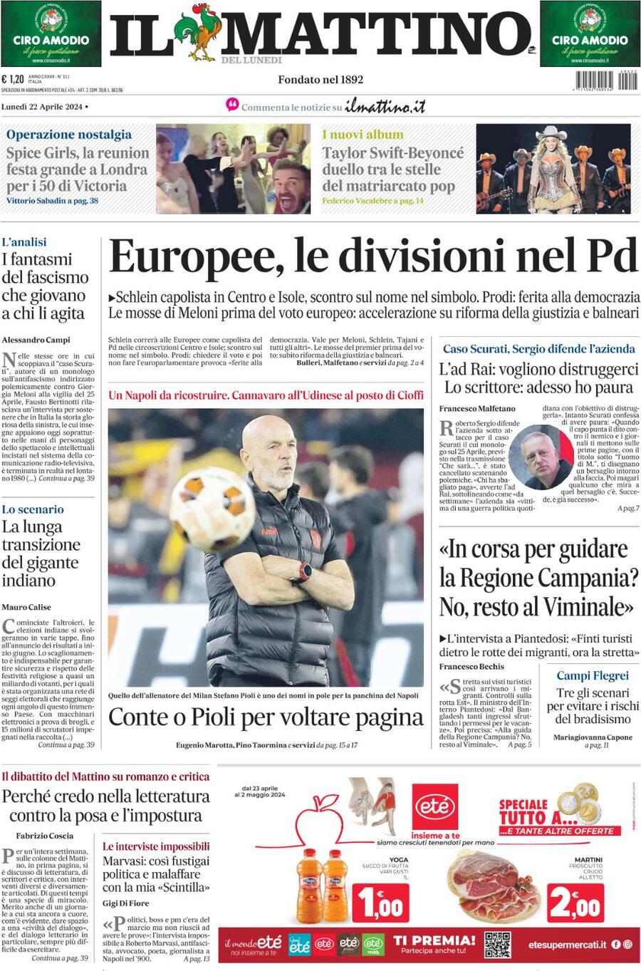 Prima-pagina-il-mattino-edizione-di-oggi-22-04-2024