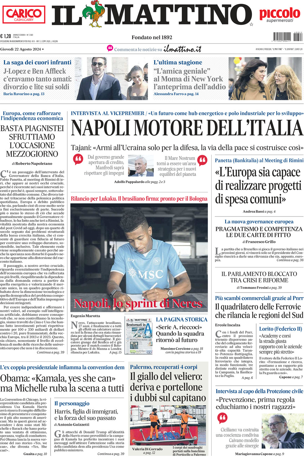 Prima-pagina-il-mattino-edizione-di-oggi-22-08-2024