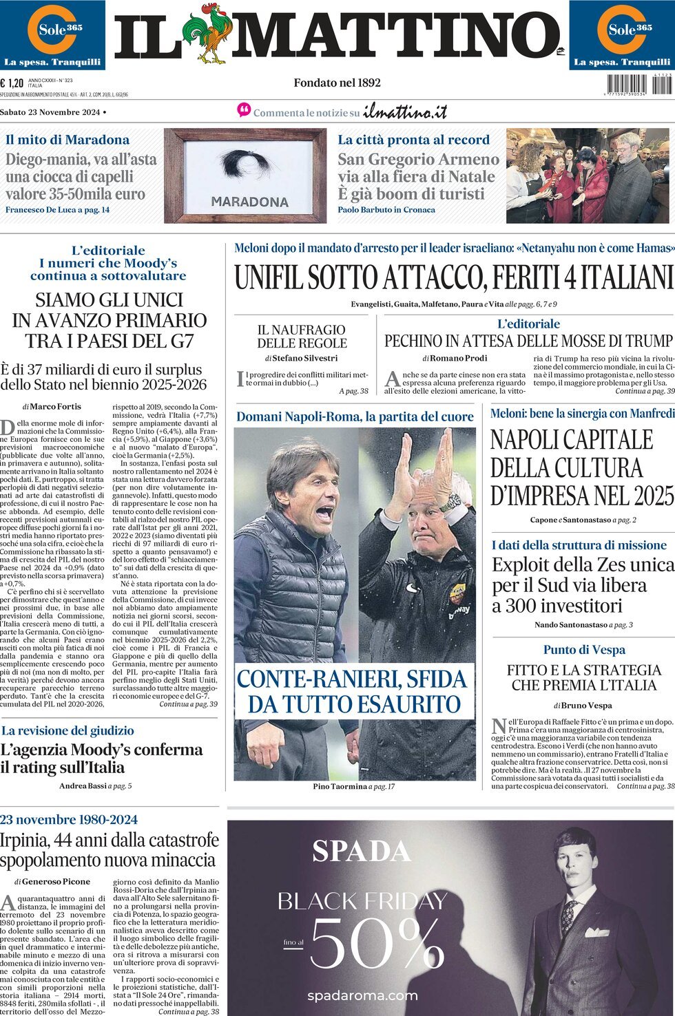 Prima-pagina-il-mattino-edizione-di-oggi-23-11-2024