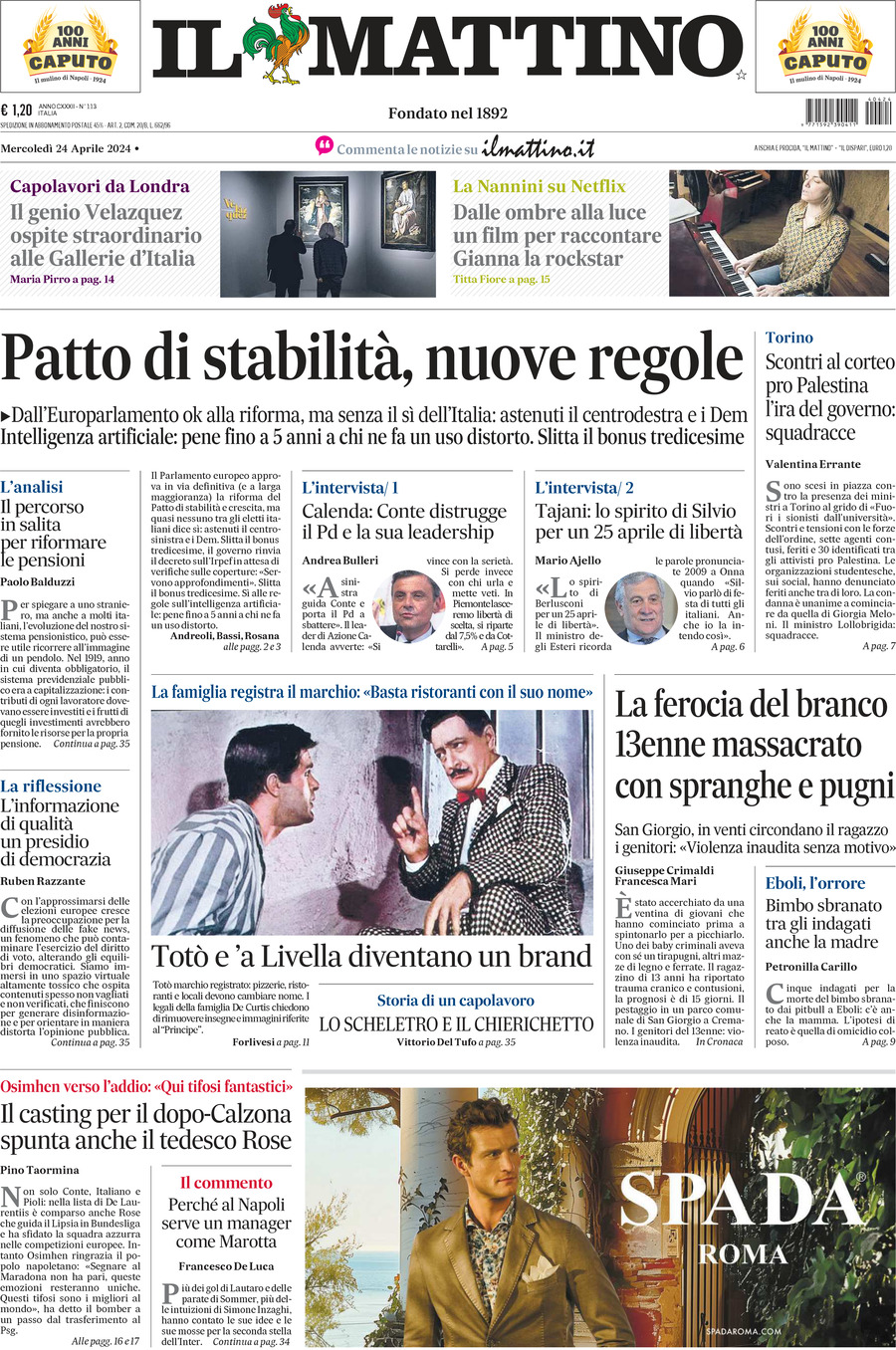 Prima-pagina-il-mattino-edizione-di-oggi-24-04-2024