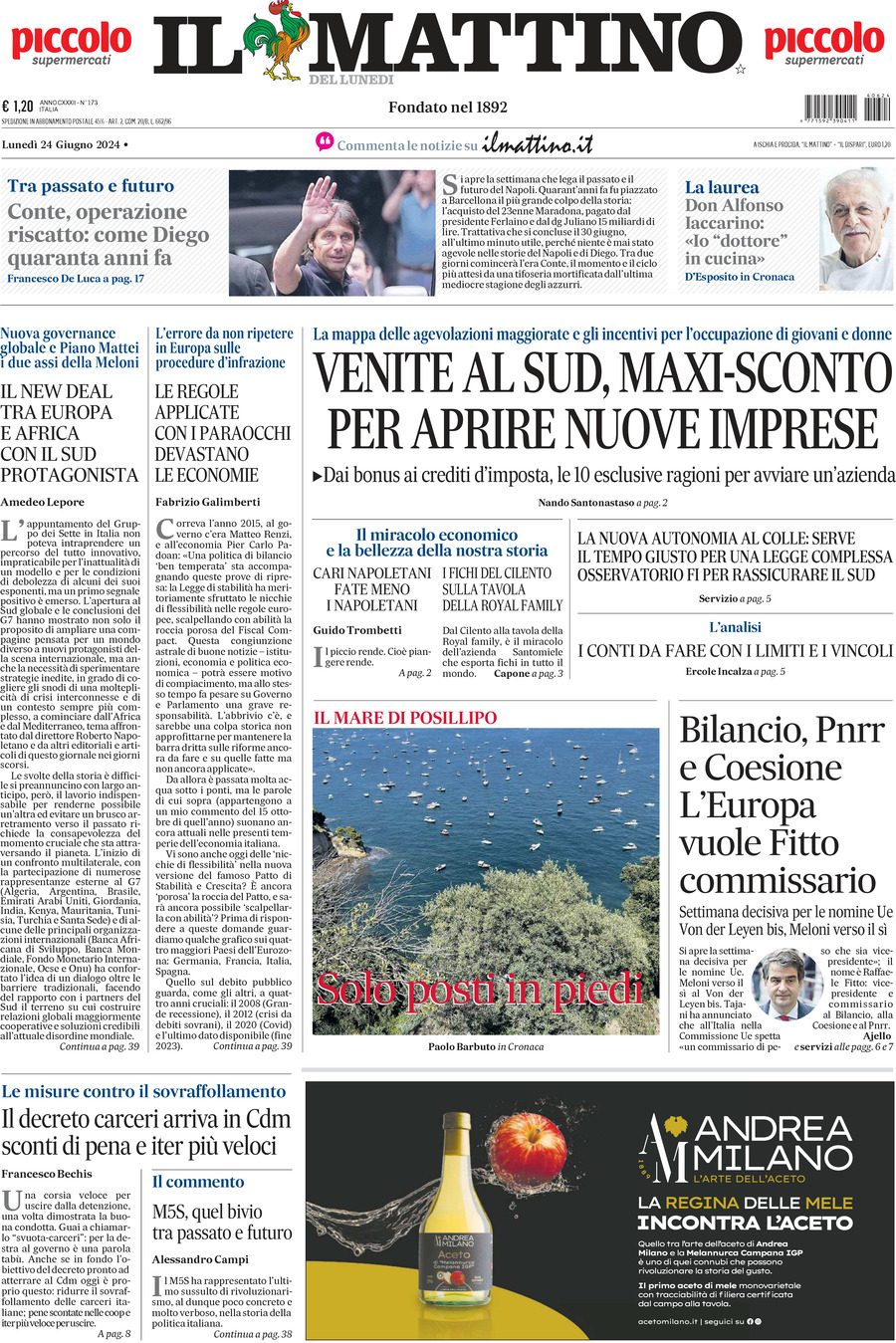 Prima-pagina-il-mattino-edizione-di-oggi-24-06-2024