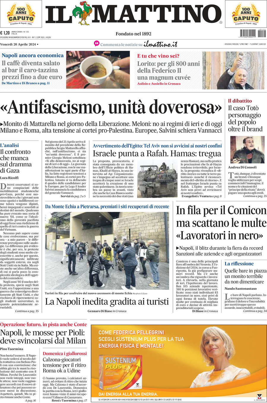 Prima-pagina-il-mattino-edizione-di-oggi-26-04-2024