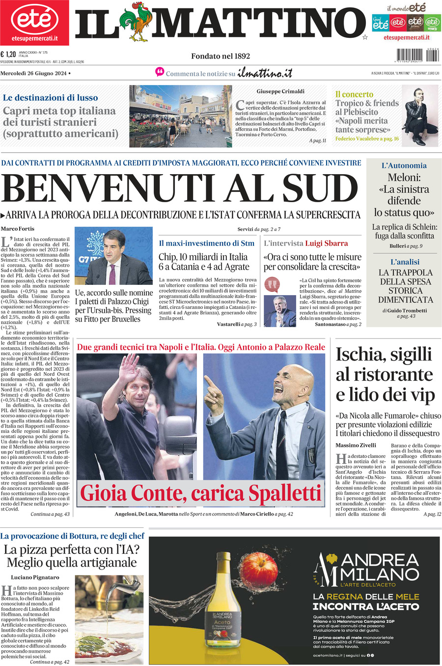 Prima-pagina-il-mattino-edizione-di-oggi-26-06-2024