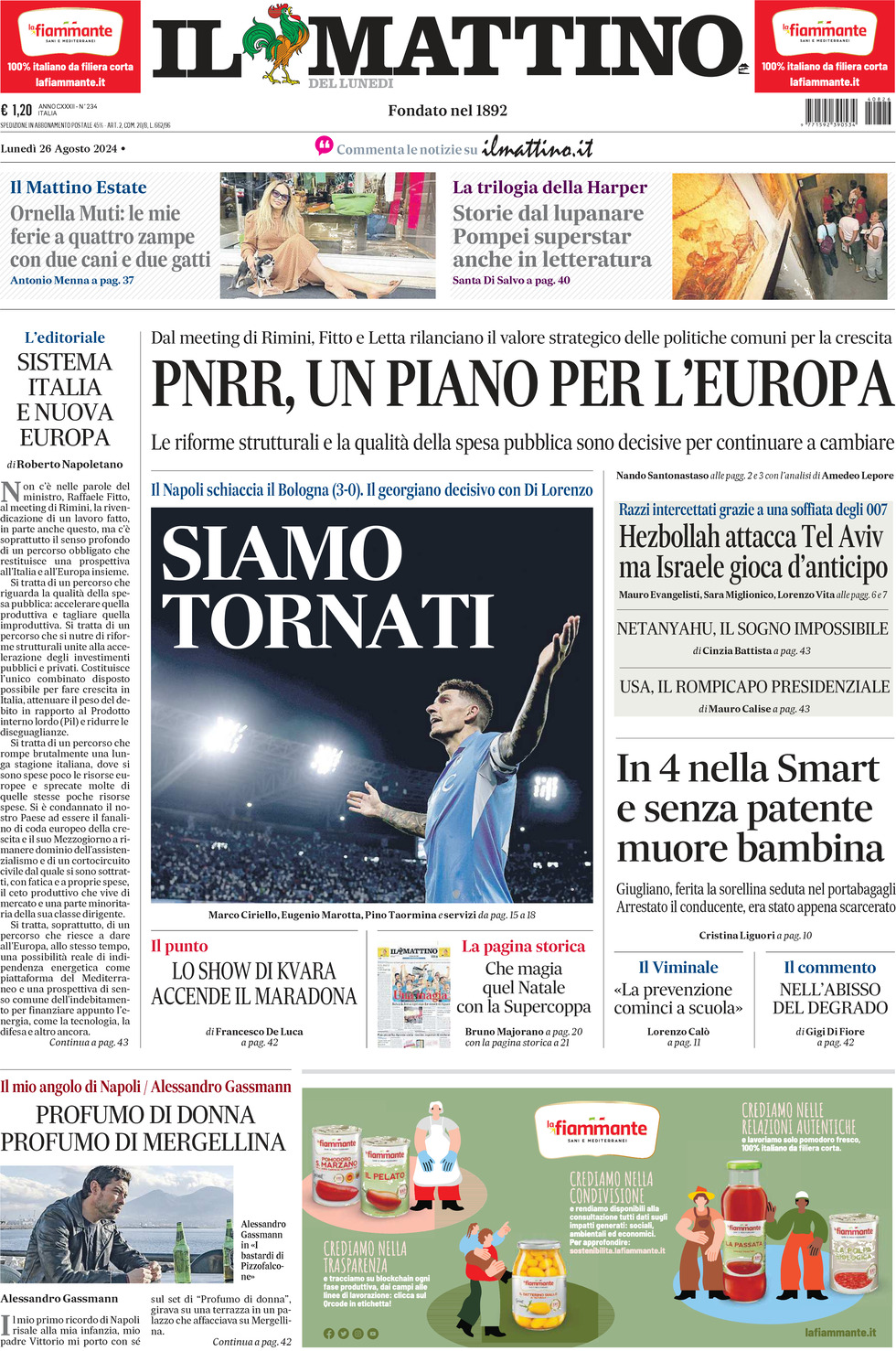 Prima-pagina-il-mattino-edizione-di-oggi-26-08-2024