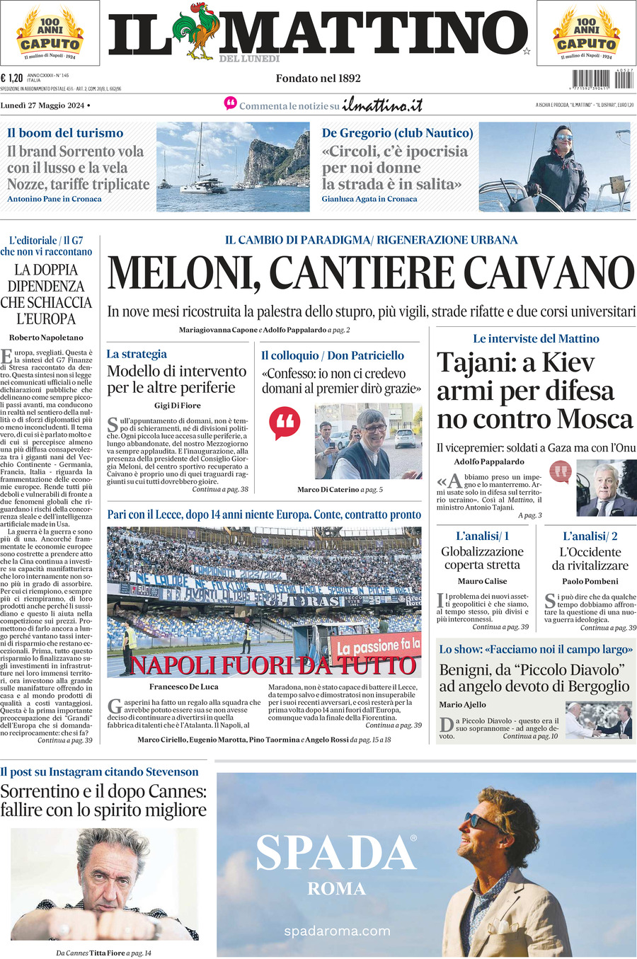 Prima-pagina-il-mattino-edizione-di-oggi-27-05-2024