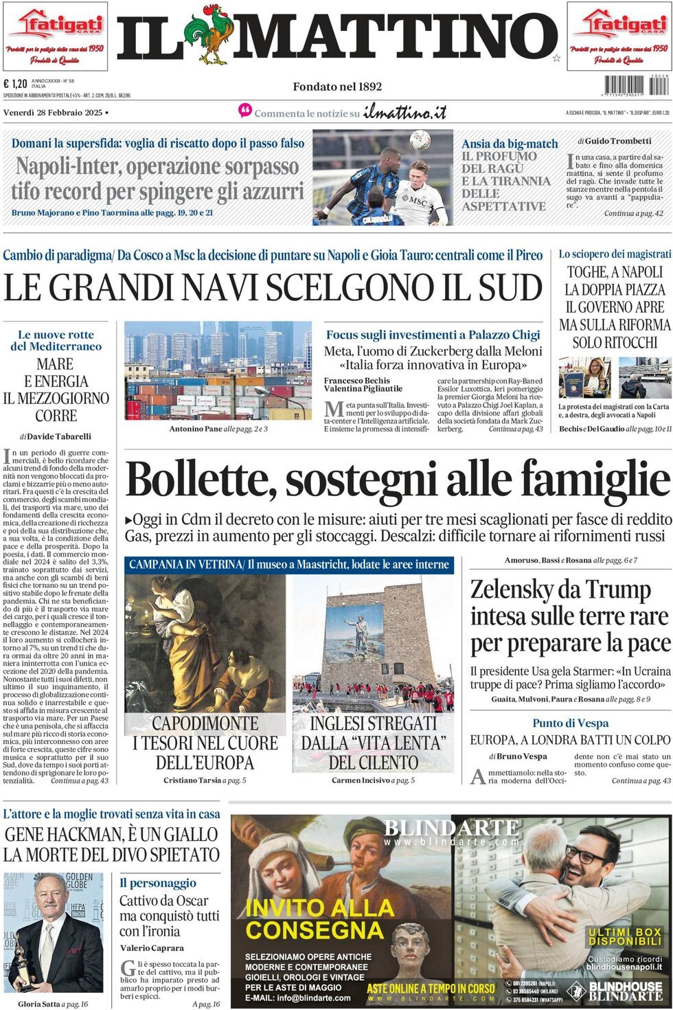 Prima-pagina-il-mattino-edizione-di-oggi-28-02-2025