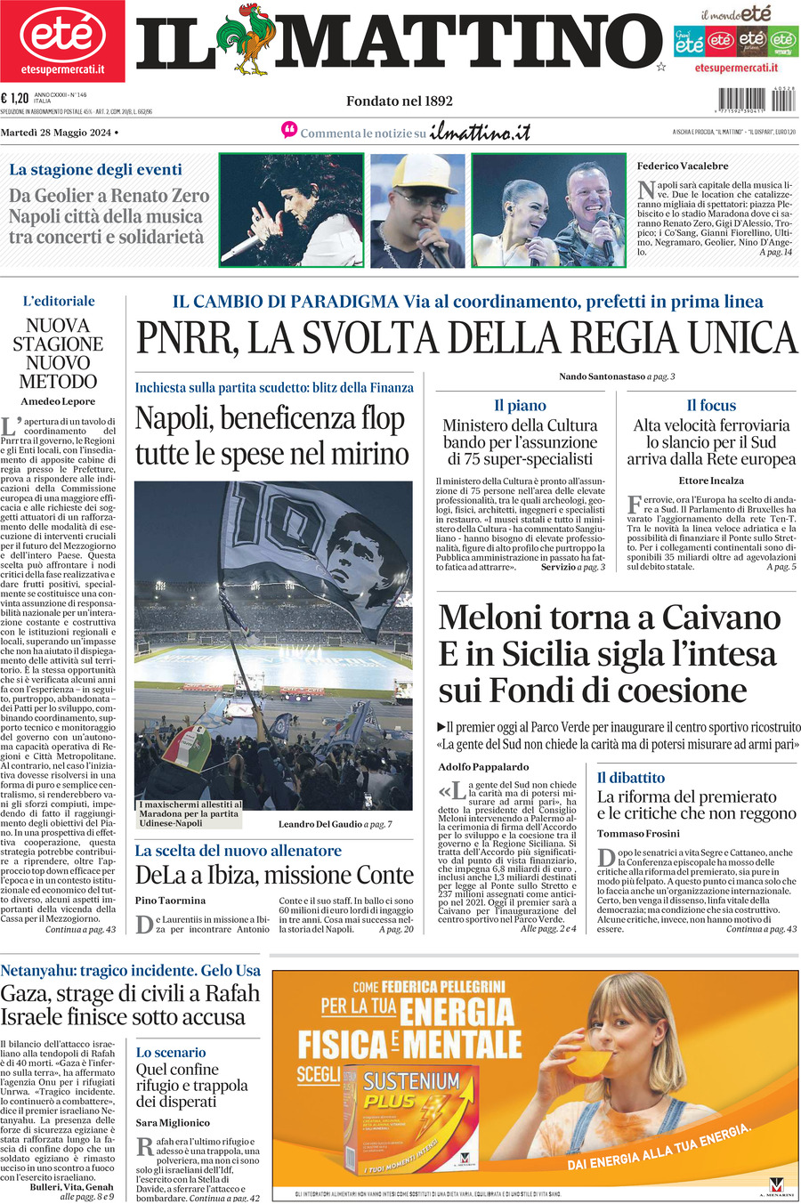 Prima-pagina-il-mattino-edizione-di-oggi-28-05-2024