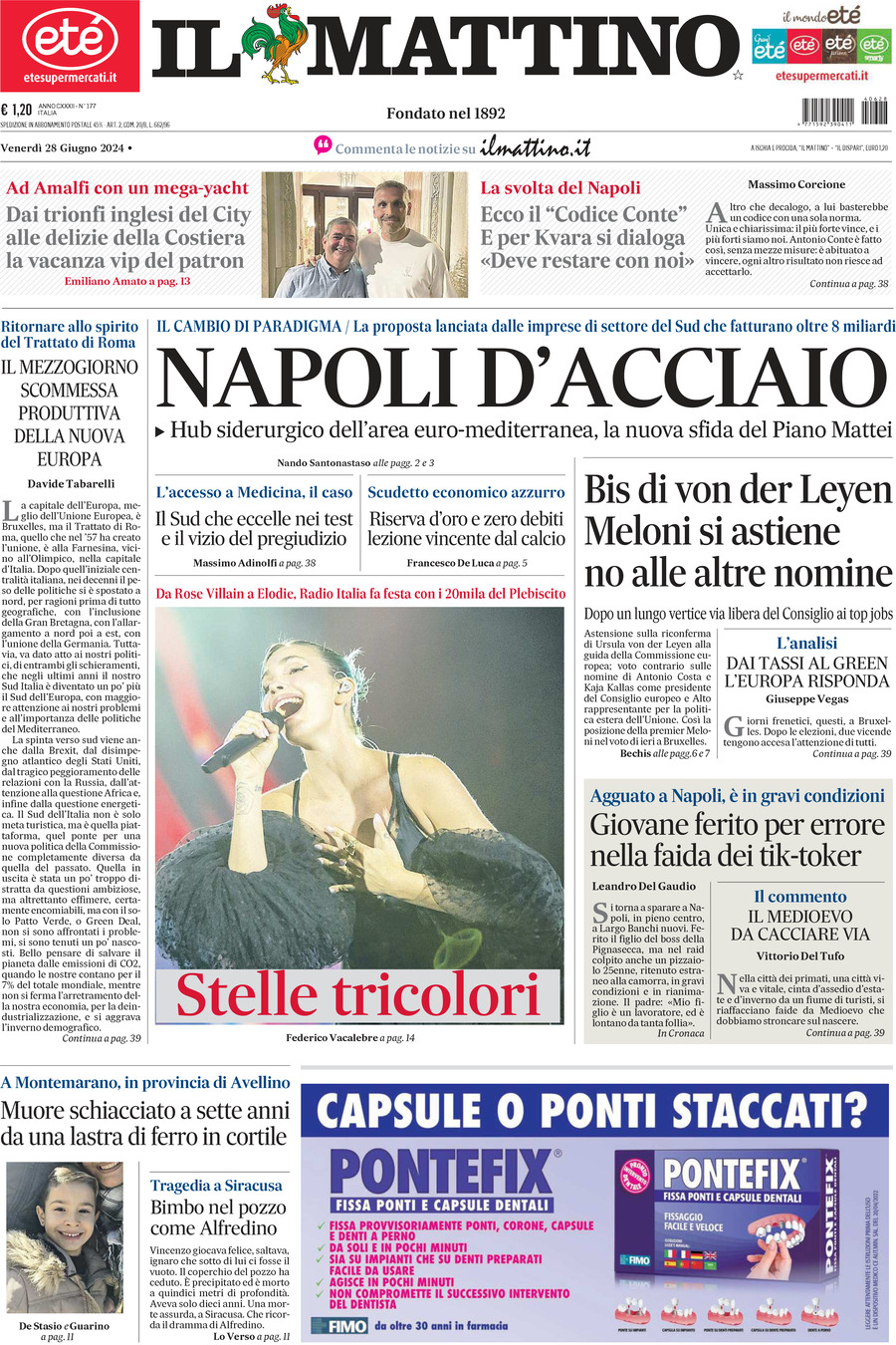 Prima-pagina-il-mattino-edizione-di-oggi-28-06-2024