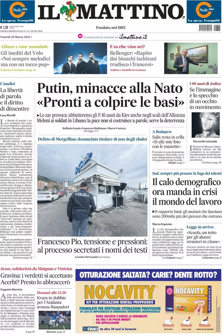 Prima-pagina-il-mattino-edizione-di-oggi-29-03-2024