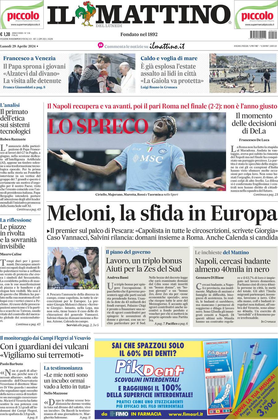 Prima-pagina-il-mattino-edizione-di-oggi-29-04-2024